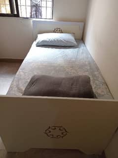 2 Single Bed with Mattress With Wooden Almira