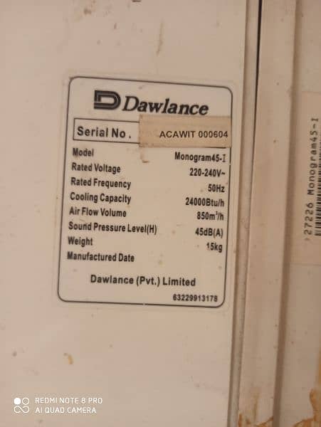 Dawlance 2 ton not inverter 1