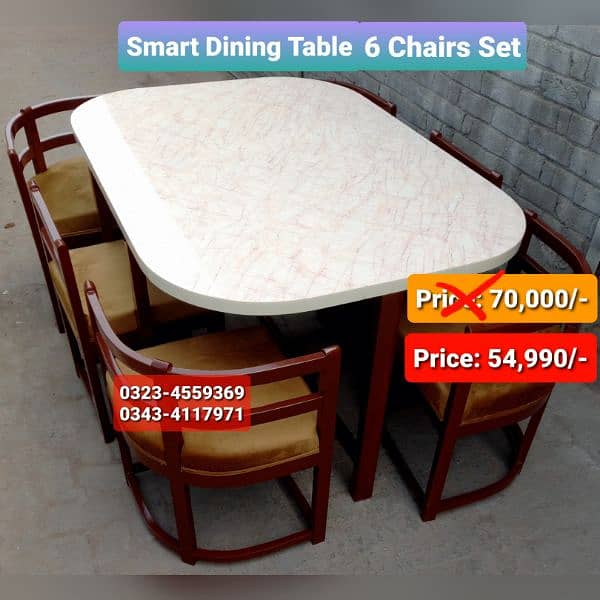 Smart dining table/round dining table/4 chair/6 chair/dining table 0