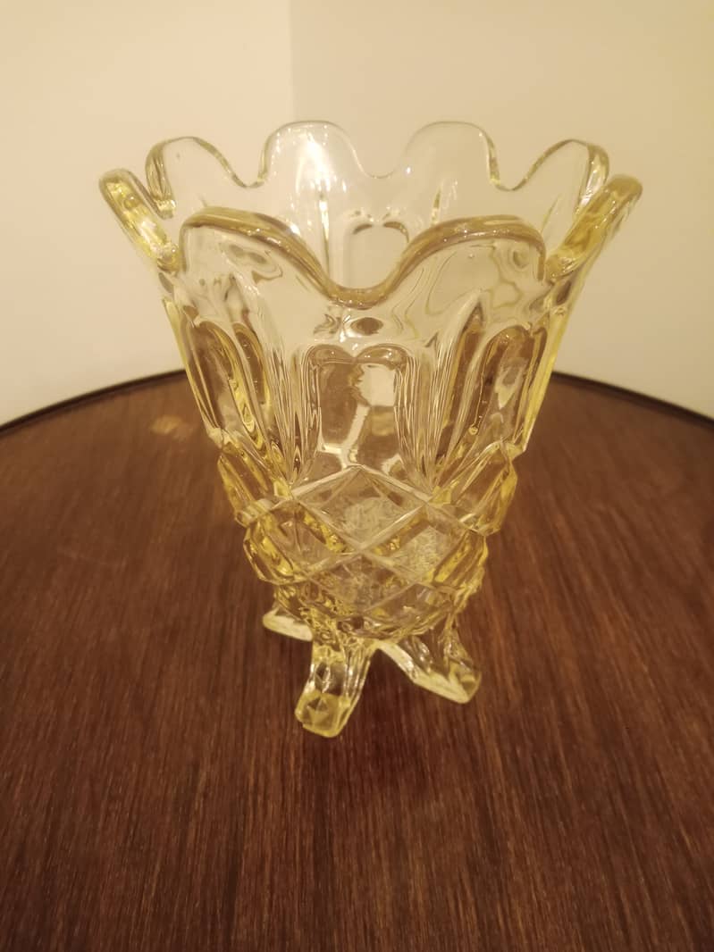 Vintage Amber Glass Vase 0