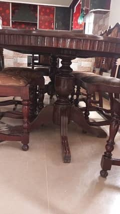 Wooden Dining Table 8 Chairs for sale