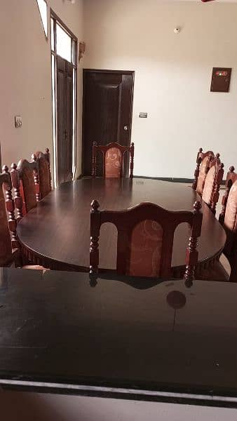 Wooden Dining Table 8 Chairs for sale 4