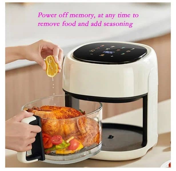 Silver Crest Multi-Functional Digital Glass Lid 8L capacity Air Fryer 2