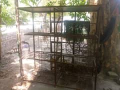 Big heavy cage of six blocks with six heavy trays