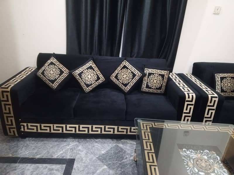Turkish Style Sofa Set 3.2. 1 with Glass Table 0