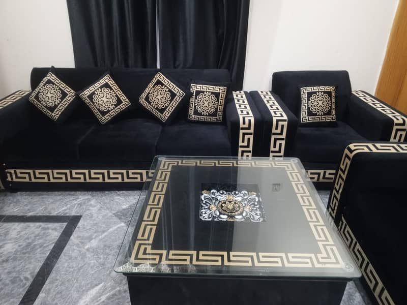 Turkish Style Sofa Set 3.2. 1 with Glass Table 4