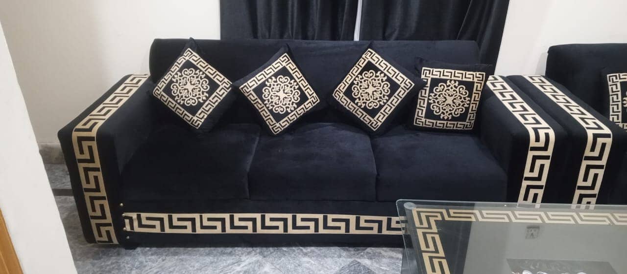 Turkish Style Sofa Set 3.2. 1 with Glass Table 7
