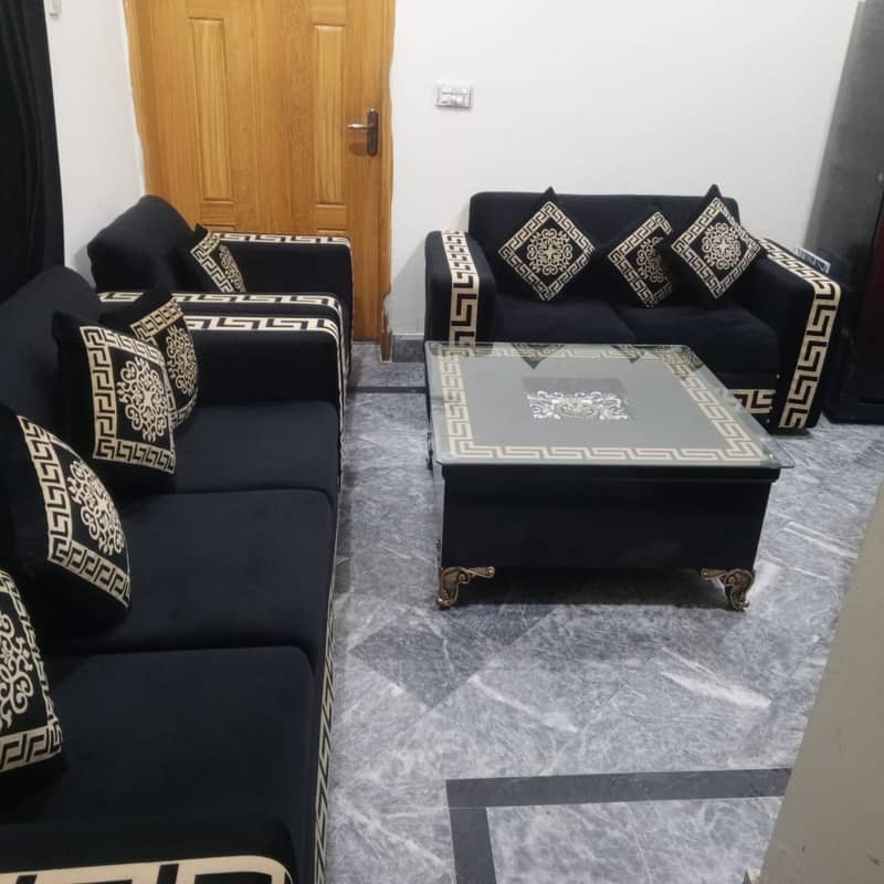 Turkish Style Sofa Set 3.2. 1 with Glass Table 8