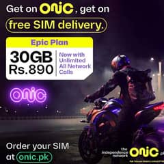 Onic Sim for Sale delivery free 500 ka pakige 1Month ke Sath Abi Oder