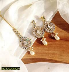 Earrings and bindia set with meena And Free Home Delivery