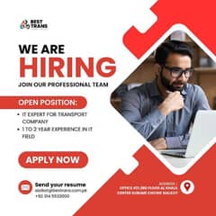 WE NEED IT EXPERT FOR OUR LOGISTICS COMPANY