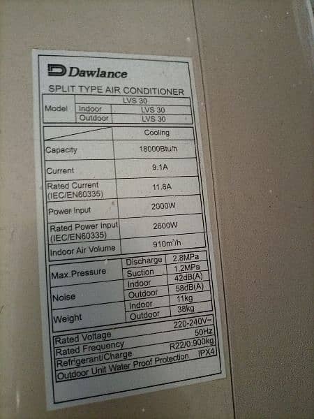 Dawlance LVS-30

(1.5 Ton) AC 1