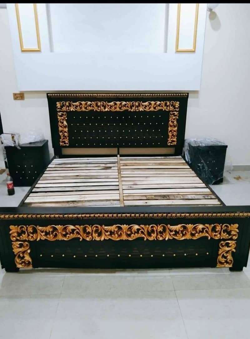 double bed / side poshish bed / king size bed / bed set / poshish bed 6