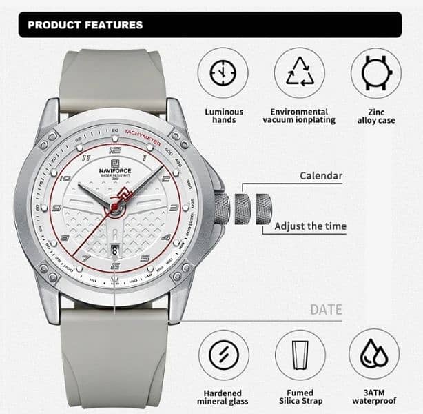NAVIFORCE Casual Quartz Wristwatch Fashion Waterproof watch 3