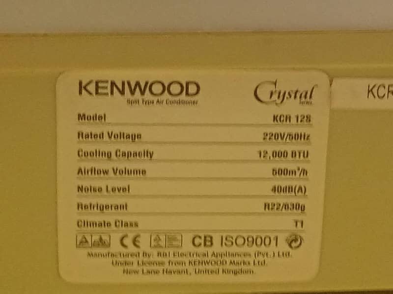 1 TON KENWOOD CRYSTAL AIR CONDITIONER 1