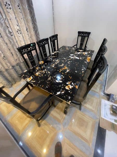 dining table with china original marble top 3