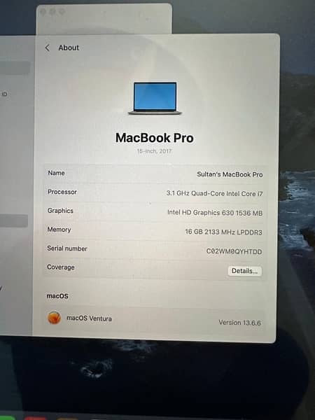 MacBook Pro 2017 Core i7 15 Inch Touch Bar 1 TB 7