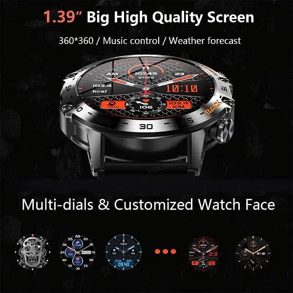 MELANDA Steel 1.39" Bluetooth Call Smart Watch Men Sports Fitness 2