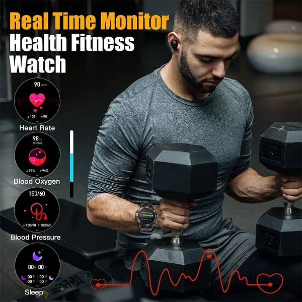MELANDA Steel 1.39" Bluetooth Call Smart Watch Men Sports Fitness 3