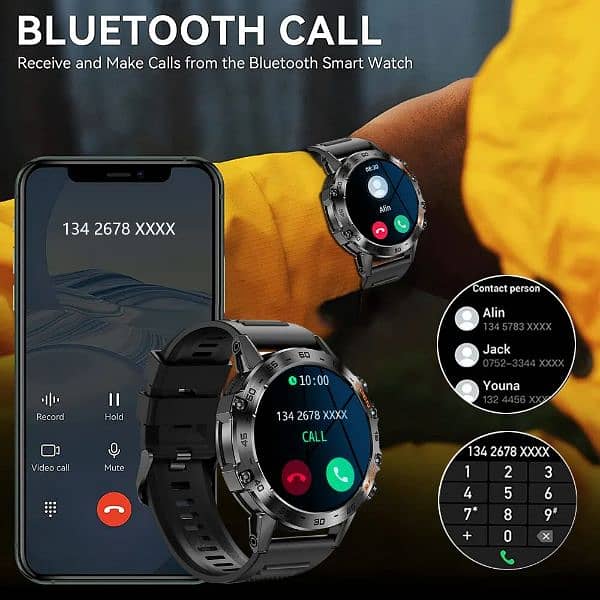 MELANDA Steel 1.39" Bluetooth Call Smart Watch Men Sports Fitness 4