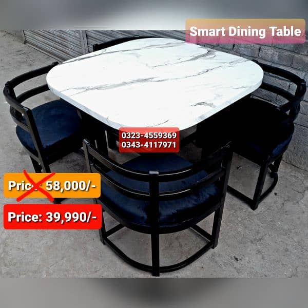 Smart dining table/round dining table/4 chair/6 chair/dining table 0