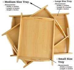 Multi purpose wooden tray- pack of 3 0