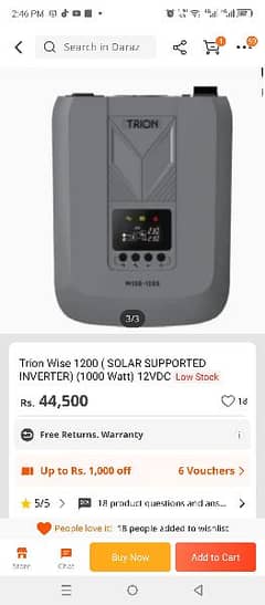 Trion Wise 1200 ( SOLAR SUPPORTED INVERTER) (1000 . . .