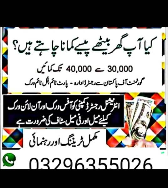 part time and full time jobs are available in the Lahore 0