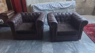 2 x 1 Seater Sofas in Dark Brown Color Made of Leatherite in I-8/2 0