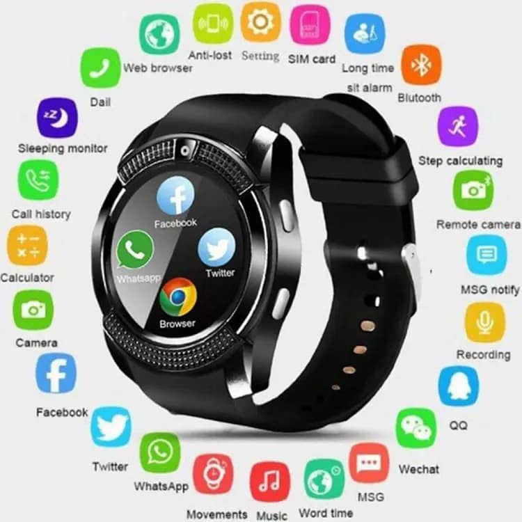 v8 men women smart watch 0