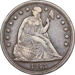 Us dollar coin 1843 seated liberty for sale.