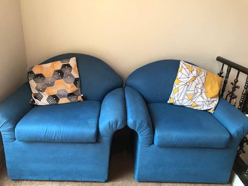 Blue sofa set 1