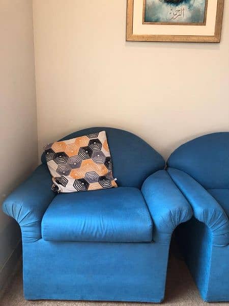 Blue sofa set 3