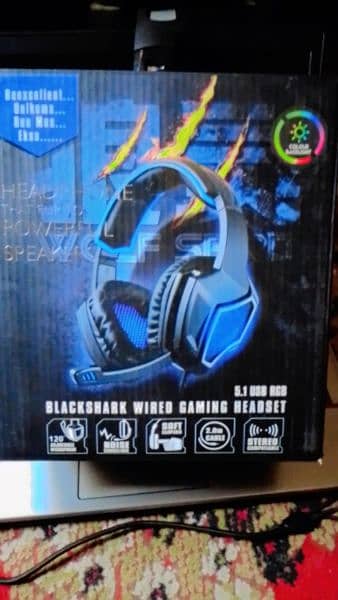 Best Gaming Headphone Premium quality with rgb light Good condition 1