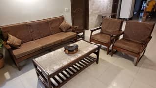 5 seater sofa with 3 tables
