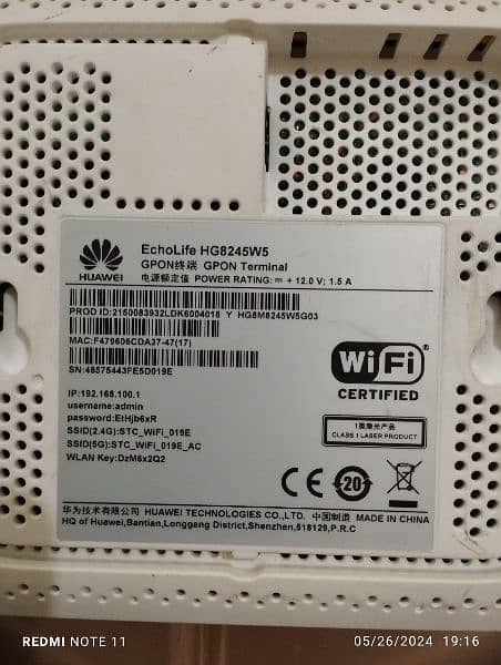 Huawei Echolife STC Fiberoptic Dualband 5G Wifi Router Model-HG8245W5 4