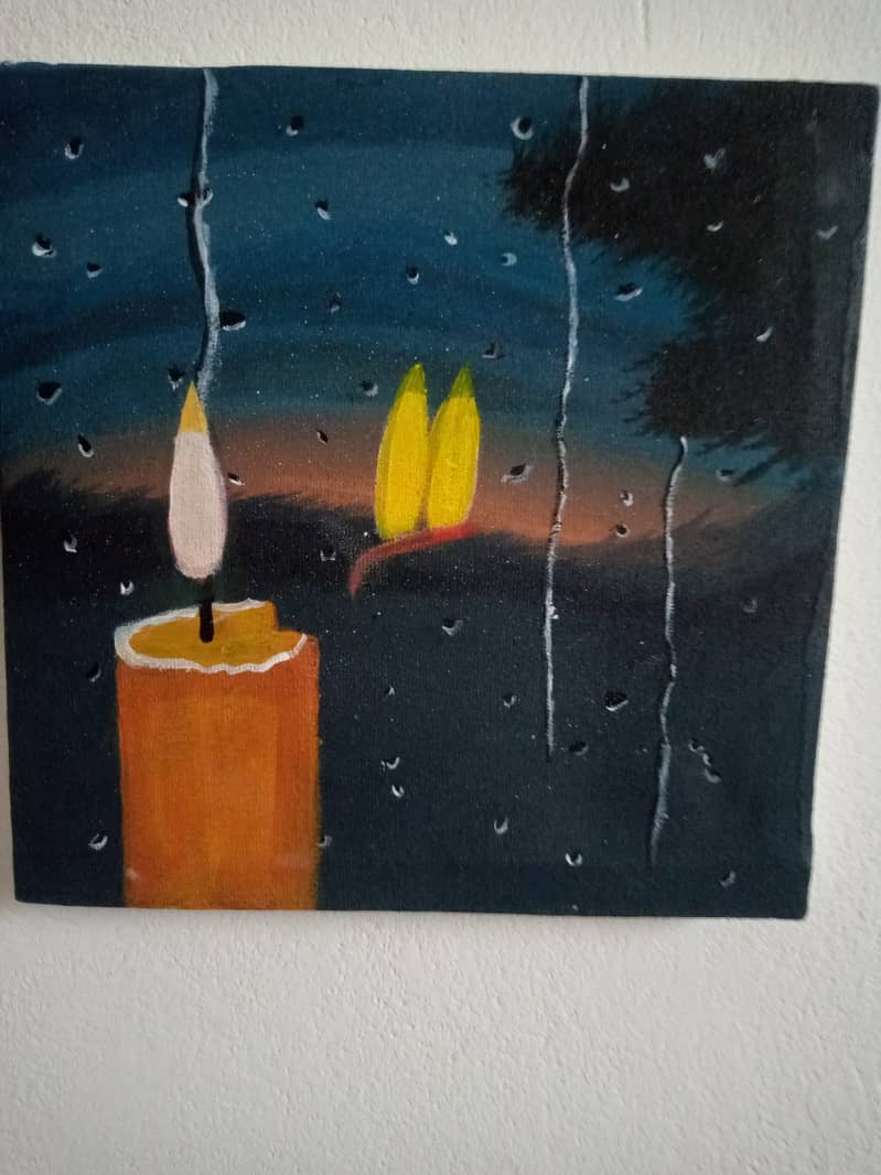 Acrylic painting of rainy weather 1
