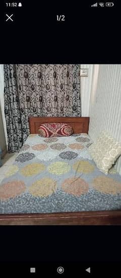 wooden Single bed available with mattress
