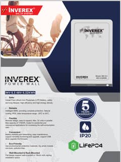 Inverex Powerwall 48volt 100amp 5.3KWH Lithium Battery 0