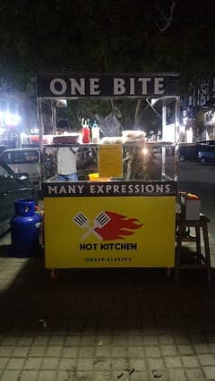 Food cart hot plate and 2 deep fryer 1 14 liter  and dro with lighting 0