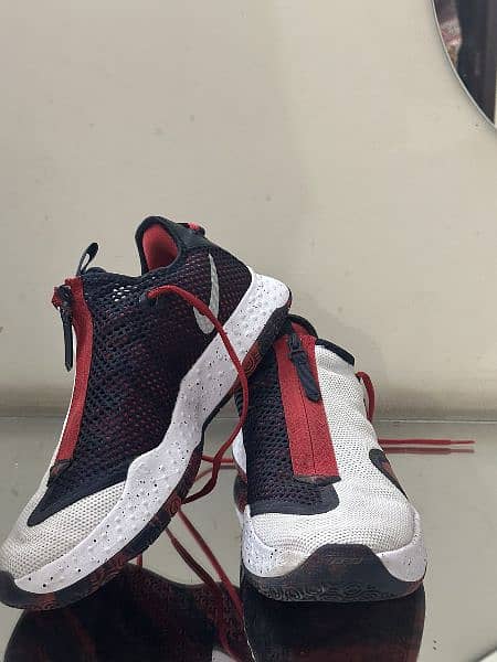 Nike PG 4 Men's Basketball Shoes White-Obsidian-University Red 2