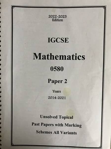 IGCSE MATHS P-2 topical 0580 (2014-2021) 2