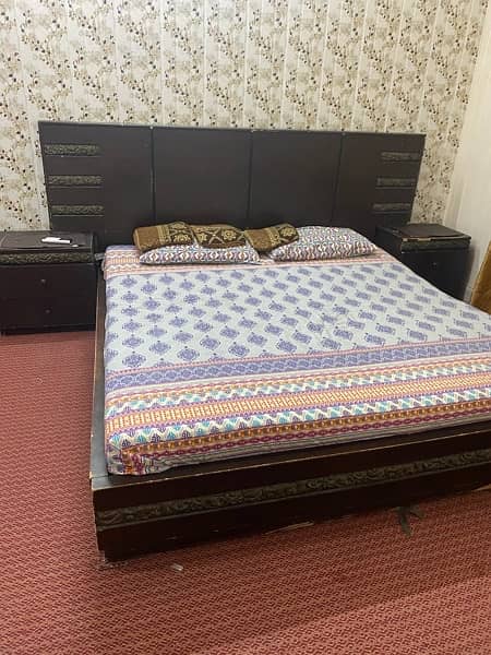 Double Bed with side table and dressing Table 2