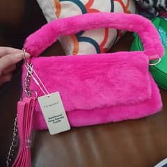 Primark Pink fur bag Purse 0