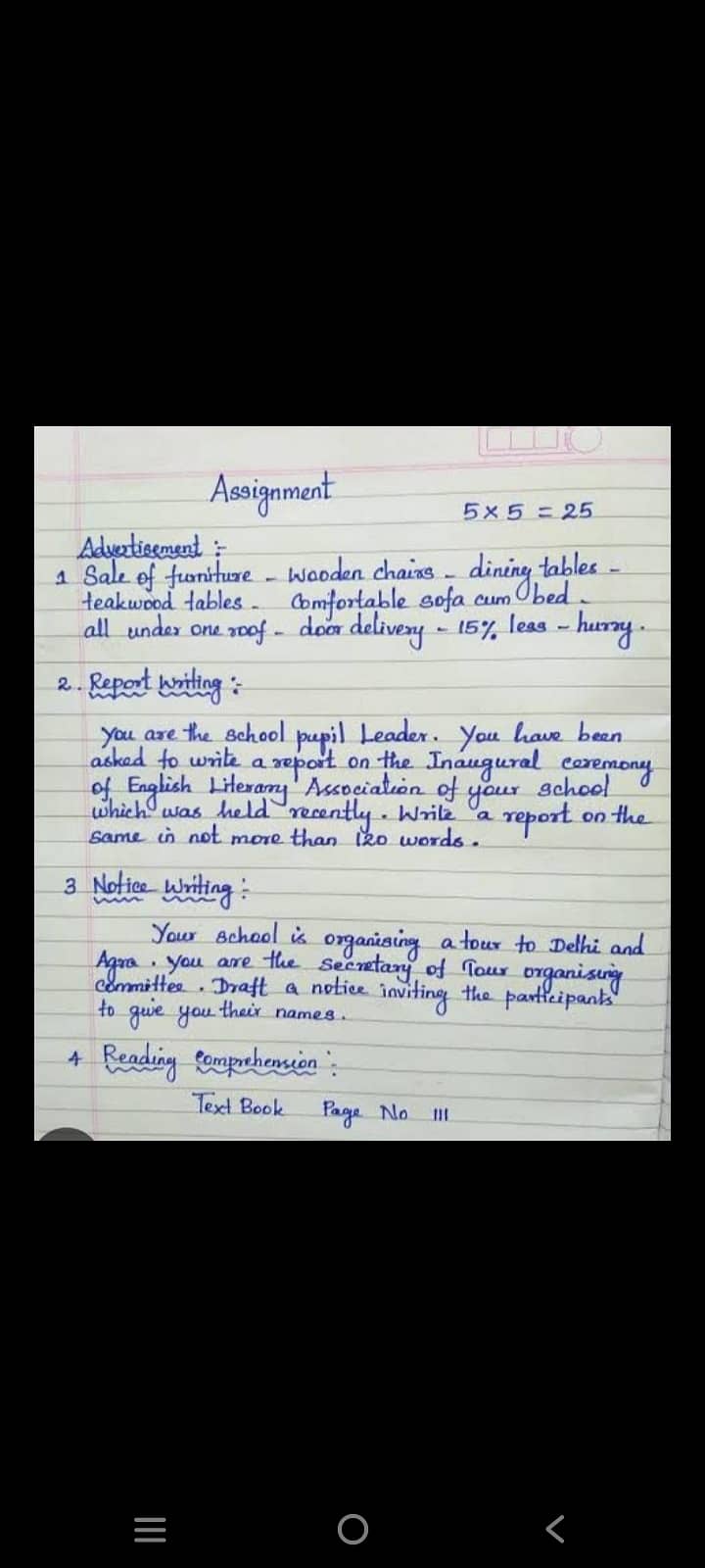 Hand writting assignment 9