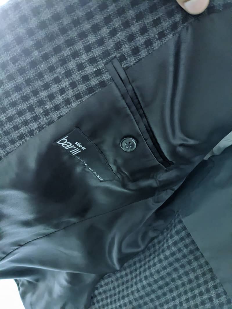 Sports Blazer from Bar III (Macy's brand), size 42S, black grey check 4