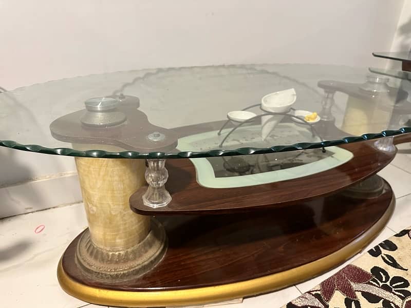 center glass table. 4