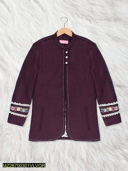 1 piece wool stitched coat for girls 0