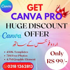 Canva Pro for Lifetime with Urdu Fonts for Rs 100 only