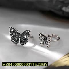Butterfly Adjustable Silver Rings